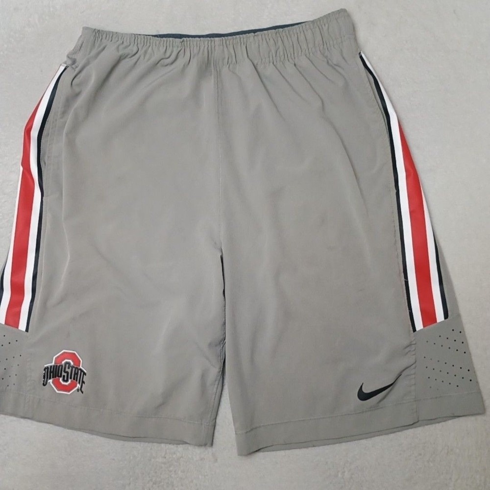 Ohio State Buckeyes Shorts Men L Gray Nike NCAA Basketball Dri-FIT Team Football
